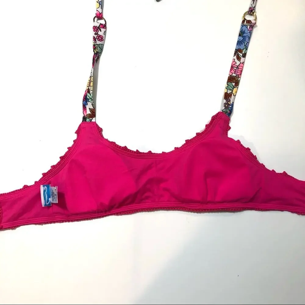 California Waves Crochet Bralette Swim Top